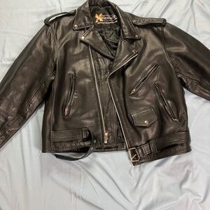Leather Bikers Jacket Size 50R